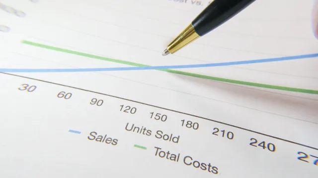 A pen pointing to a financial graph showing sales and total costs. Totalomkostninger ved nye teknologier: Hvilke poster bør danske virksomheder regne med?